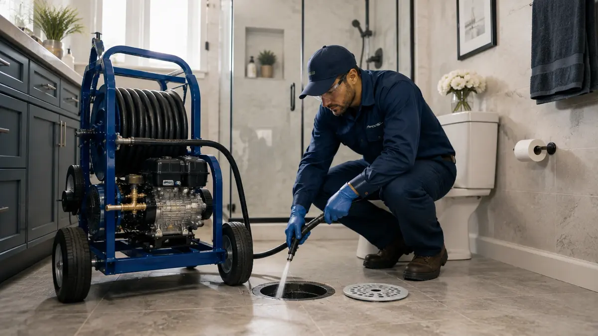Bathroom Drain Hydro Jetting in San Dimas