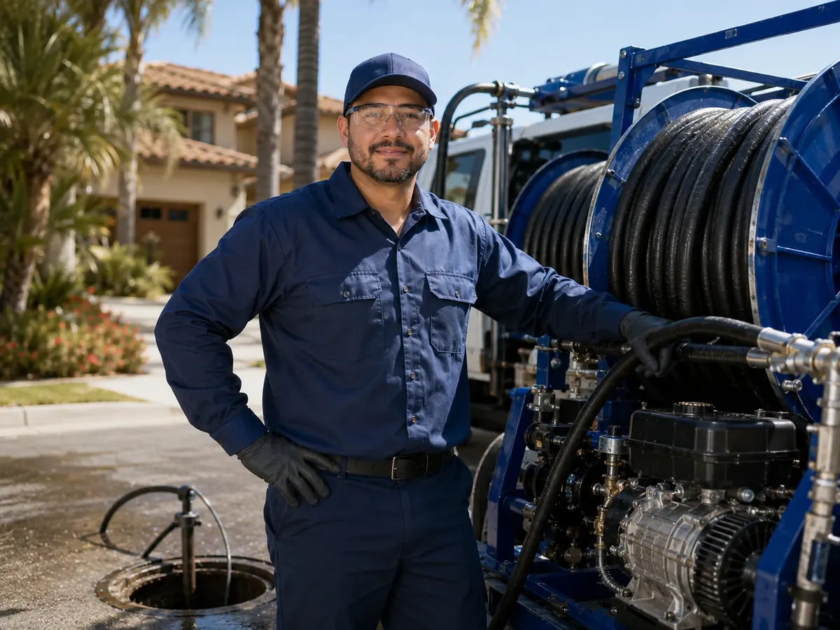 Hydro jet sewer cleaning in San Dimas