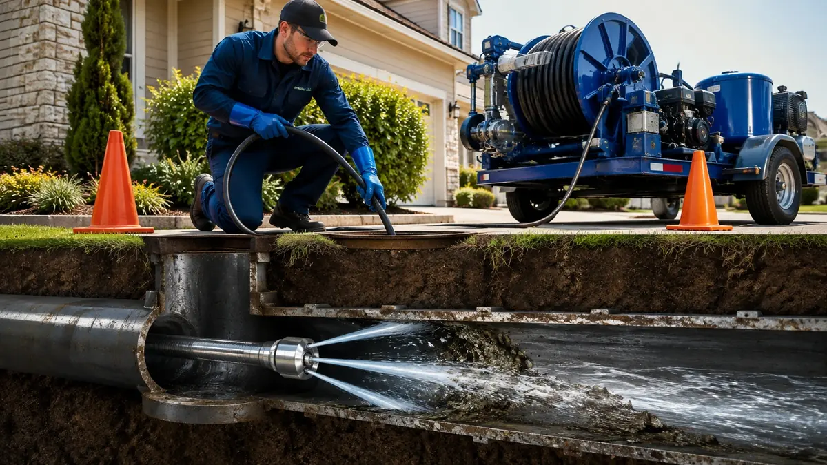 Main Sewer Line Hydro Jet Cleaning in San Dimas